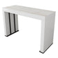 Stone Top Bar Dining Table Contemporary Bar Dining Table with Sled Base 63"L x 19.7"W x 41.3"H Black White Gold Clearhalo 'Bar Furniture' 'Bar Tables' 'bar_tables' 'furn' 'furn_bar_tables' 'Furniture' 'furniture_bar_tables' 'Kitchen & Dining Furniture' 4807324