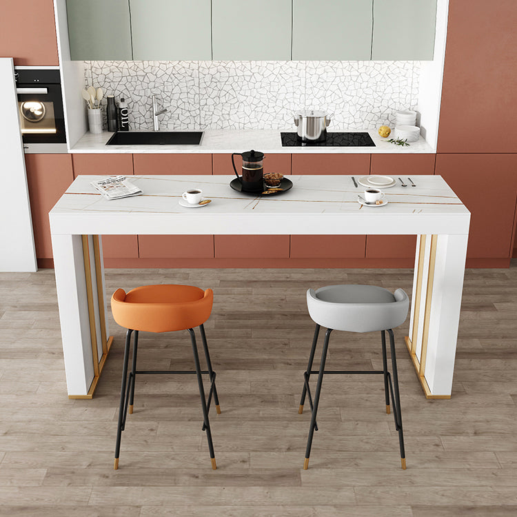 Stone Top Bar Dining Table Contemporary Bar Dining Table with Sled Base Clearhalo 'Bar Furniture' 'Bar Tables' 'bar_tables' 'furn' 'furn_bar_tables' 'Furniture' 'furniture_bar_tables' 'Kitchen & Dining Furniture' 4807329