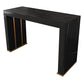 Stone Top Bar Dining Table Contemporary Bar Dining Table with Sled Base 63"L x 19.7"W x 41.3"H Gold Black Clearhalo 'Bar Furniture' 'Bar Tables' 'bar_tables' 'furn' 'furn_bar_tables' 'Furniture' 'furniture_bar_tables' 'Kitchen & Dining Furniture' 4807341