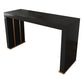 Stone Top Bar Dining Table Contemporary Bar Dining Table with Sled Base 70.9"L x 19.7"W x 41.3"H Gold Black Clearhalo 'Bar Furniture' 'Bar Tables' 'bar_tables' 'furn' 'furn_bar_tables' 'Furniture' 'furniture_bar_tables' 'Kitchen & Dining Furniture' 4807342