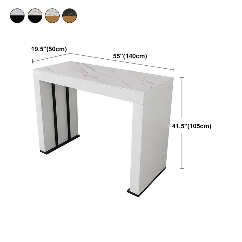 Stone Top Bar Dining Table Contemporary Bar Dining Table with Sled Base Clearhalo 'Bar Furniture' 'Bar Tables' 'bar_tables' 'furn' 'furn_bar_tables' 'Furniture' 'furniture_bar_tables' 'Kitchen & Dining Furniture' 4807344