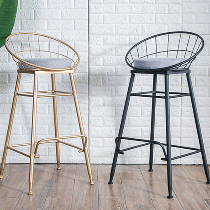 Scandinavian Design Bucket Counter Stool for Home Upholstered Bar Stools with Metal Base Clearhalo 'Bar Furniture' 'Bar Stools' 'bar_stools' 'furn' 'furn_bar_stools' 'Furniture' 'furniture_bar_stools' 'Kitchen & Dining Furniture' 4807347