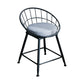 Scandinavian Design Bucket Counter Stool for Home Upholstered Bar Stools with Metal Base Black 1 Piece Short Stool(18"H) Clearhalo 'Bar Furniture' 'Bar Stools' 'bar_stools' 'furn' 'furn_bar_stools' 'Furniture' 'furniture_bar_stools' 'Kitchen & Dining Furniture' 4807348