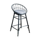 Scandinavian Design Bucket Counter Stool for Home Upholstered Bar Stools with Metal Base Black 1 Piece Counter Stool(26"H) Clearhalo 'Bar Furniture' 'Bar Stools' 'bar_stools' 'furn' 'furn_bar_stools' 'Furniture' 'furniture_bar_stools' 'Kitchen & Dining Furniture' 4807349
