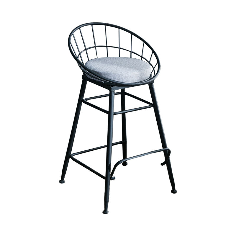 Scandinavian Design Bucket Counter Stool for Home Upholstered Bar Stools with Metal Base Black 1 Piece Counter Stool(26"H) Clearhalo 'Bar Furniture' 'Bar Stools' 'bar_stools' 'furn' 'furn_bar_stools' 'Furniture' 'furniture_bar_stools' 'Kitchen & Dining Furniture' 4807349
