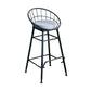 Scandinavian Design Bucket Counter Stool for Home Upholstered Bar Stools with Metal Base Black 1 Piece Bar Stool(30"H) Clearhalo 'Bar Furniture' 'Bar Stools' 'bar_stools' 'furn' 'furn_bar_stools' 'Furniture' 'furniture_bar_stools' 'Kitchen & Dining Furniture' 4807352