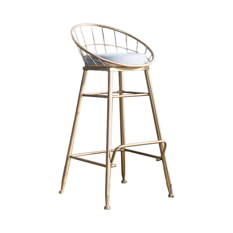 Scandinavian Design Bucket Counter Stool for Home Upholstered Bar Stools with Metal Base Gold 1 Piece Bar Stool(30"H) Clearhalo 'Bar Furniture' 'Bar Stools' 'bar_stools' 'furn' 'furn_bar_stools' 'Furniture' 'furniture_bar_stools' 'Kitchen & Dining Furniture' 4807357