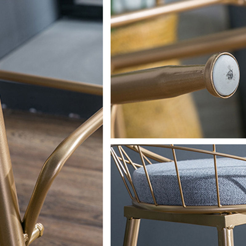 Scandinavian Design Bucket Counter Stool for Home Upholstered Bar Stools with Metal Base Clearhalo 'Bar Furniture' 'Bar Stools' 'bar_stools' 'furn' 'furn_bar_stools' 'Furniture' 'furniture_bar_stools' 'Kitchen & Dining Furniture' 4807359