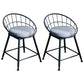 Scandinavian Design Bucket Counter Stool for Home Upholstered Bar Stools with Metal Base Black 2 Piece Set Short Stool(18"H) Clearhalo 'Bar Furniture' 'Bar Stools' 'bar_stools' 'furn' 'furn_bar_stools' 'Furniture' 'furniture_bar_stools' 'Kitchen & Dining Furniture' 4807360