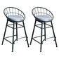 Scandinavian Design Bucket Counter Stool for Home Upholstered Bar Stools with Metal Base Black 2 Piece Set Counter Stool(26"H) Clearhalo 'Bar Furniture' 'Bar Stools' 'bar_stools' 'furn' 'furn_bar_stools' 'Furniture' 'furniture_bar_stools' 'Kitchen & Dining Furniture' 4807362