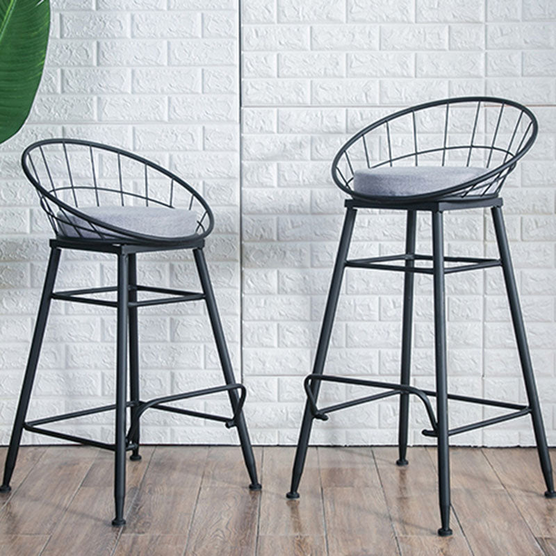 Scandinavian Design Bucket Counter Stool for Home Upholstered Bar Stools with Metal Base Clearhalo 'Bar Furniture' 'Bar Stools' 'bar_stools' 'furn' 'furn_bar_stools' 'Furniture' 'furniture_bar_stools' 'Kitchen & Dining Furniture' 4807363