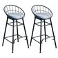 Scandinavian Design Bucket Counter Stool for Home Upholstered Bar Stools with Metal Base Black 2 Piece Set Bar Stool(30"H) Clearhalo 'Bar Furniture' 'Bar Stools' 'bar_stools' 'furn' 'furn_bar_stools' 'Furniture' 'furniture_bar_stools' 'Kitchen & Dining Furniture' 4807364