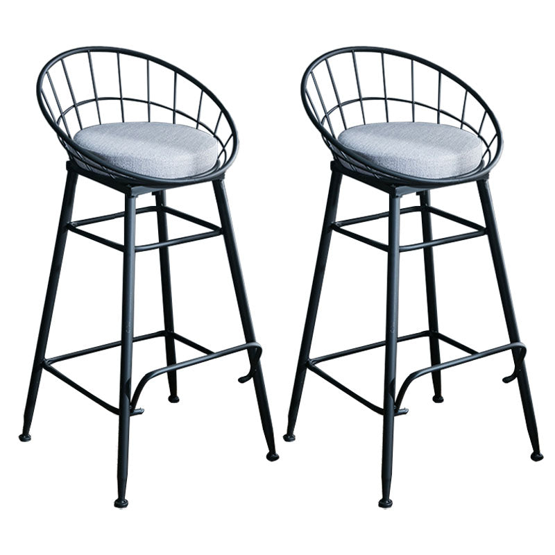 Scandinavian Design Bucket Counter Stool for Home Upholstered Bar Stools with Metal Base Black 2 Piece Set Bar Stool(30"H) Clearhalo 'Bar Furniture' 'Bar Stools' 'bar_stools' 'furn' 'furn_bar_stools' 'Furniture' 'furniture_bar_stools' 'Kitchen & Dining Furniture' 4807364