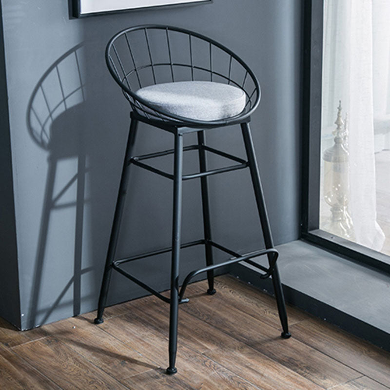 Scandinavian Design Bucket Counter Stool for Home Upholstered Bar Stools with Metal Base Clearhalo 'Bar Furniture' 'Bar Stools' 'bar_stools' 'furn' 'furn_bar_stools' 'Furniture' 'furniture_bar_stools' 'Kitchen & Dining Furniture' 4807366