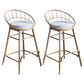 Scandinavian Design Bucket Counter Stool for Home Upholstered Bar Stools with Metal Base Gold 2 Piece Set Counter Stool(26"H) Clearhalo 'Bar Furniture' 'Bar Stools' 'bar_stools' 'furn' 'furn_bar_stools' 'Furniture' 'furniture_bar_stools' 'Kitchen & Dining Furniture' 4807367