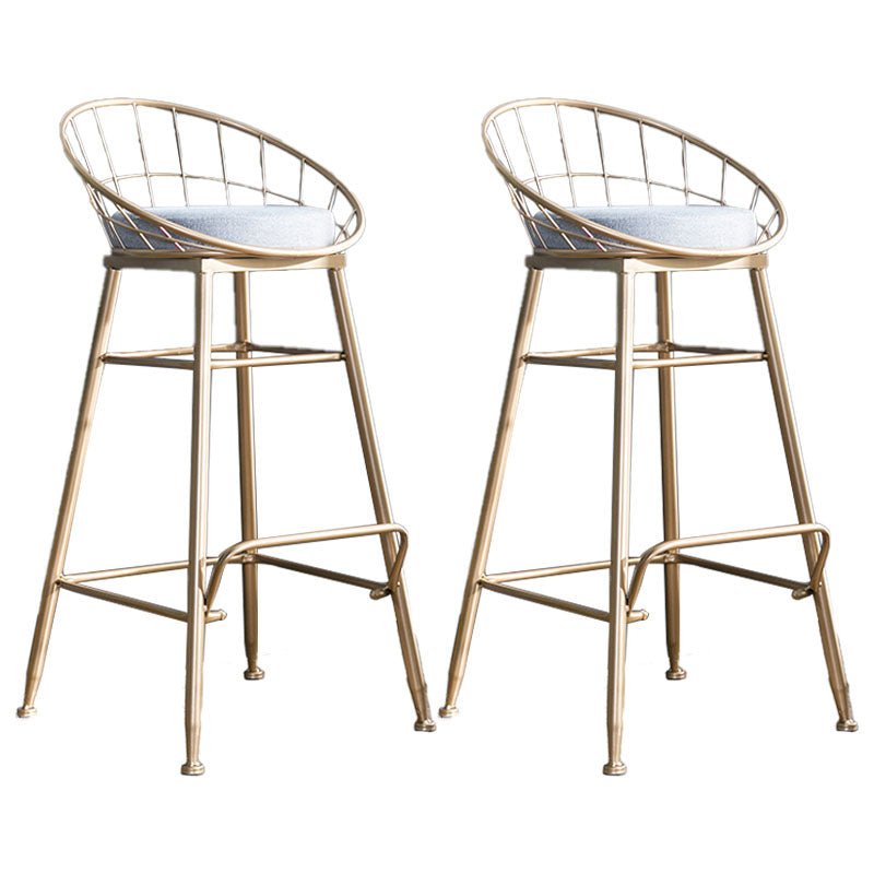 Scandinavian Design Bucket Counter Stool for Home Upholstered Bar Stools with Metal Base Gold 2 Piece Set Bar Stool(30"H) Clearhalo 'Bar Furniture' 'Bar Stools' 'bar_stools' 'furn' 'furn_bar_stools' 'Furniture' 'furniture_bar_stools' 'Kitchen & Dining Furniture' 4807368