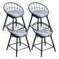 Scandinavian Design Bucket Counter Stool for Home Upholstered Bar Stools with Metal Base Black 4 Piece Set Short Stool(18"H) Clearhalo 'Bar Furniture' 'Bar Stools' 'bar_stools' 'furn' 'furn_bar_stools' 'Furniture' 'furniture_bar_stools' 'Kitchen & Dining Furniture' 4807369