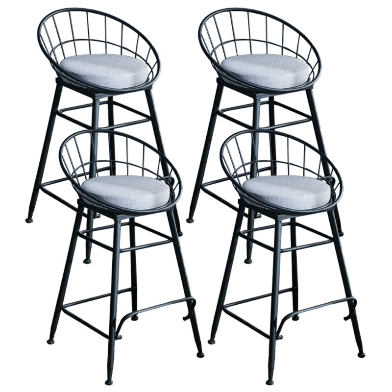 Scandinavian Design Bucket Counter Stool for Home Upholstered Bar Stools with Metal Base Black 4 Piece Set Counter Stool(26"H) Clearhalo 'Bar Furniture' 'Bar Stools' 'bar_stools' 'furn' 'furn_bar_stools' 'Furniture' 'furniture_bar_stools' 'Kitchen & Dining Furniture' 4807370