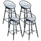 Scandinavian Design Bucket Counter Stool for Home Upholstered Bar Stools with Metal Base Black 4 Piece Set Bar Stool(30"H) Clearhalo 'Bar Furniture' 'Bar Stools' 'bar_stools' 'furn' 'furn_bar_stools' 'Furniture' 'furniture_bar_stools' 'Kitchen & Dining Furniture' 4807371