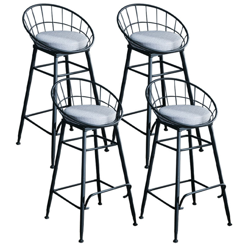 Scandinavian Design Bucket Counter Stool for Home Upholstered Bar Stools with Metal Base Black 4 Piece Set Bar Stool(30"H) Clearhalo 'Bar Furniture' 'Bar Stools' 'bar_stools' 'furn' 'furn_bar_stools' 'Furniture' 'furniture_bar_stools' 'Kitchen & Dining Furniture' 4807371