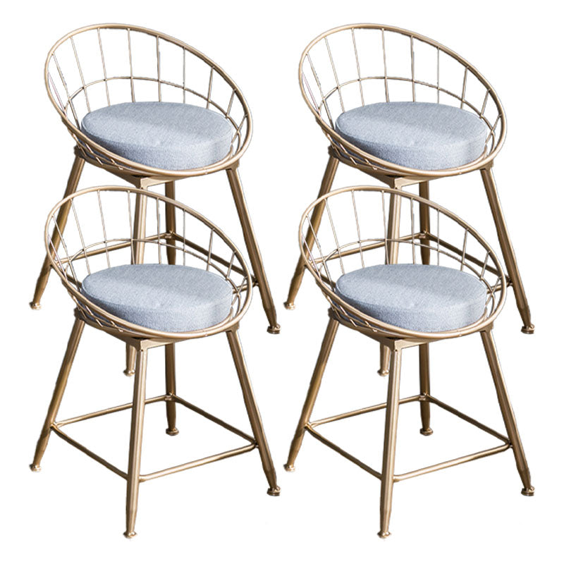 Scandinavian Design Bucket Counter Stool for Home Upholstered Bar Stools with Metal Base Gold 4 Piece Set Short Stool(18"H) Clearhalo 'Bar Furniture' 'Bar Stools' 'bar_stools' 'furn' 'furn_bar_stools' 'Furniture' 'furniture_bar_stools' 'Kitchen & Dining Furniture' 4807372