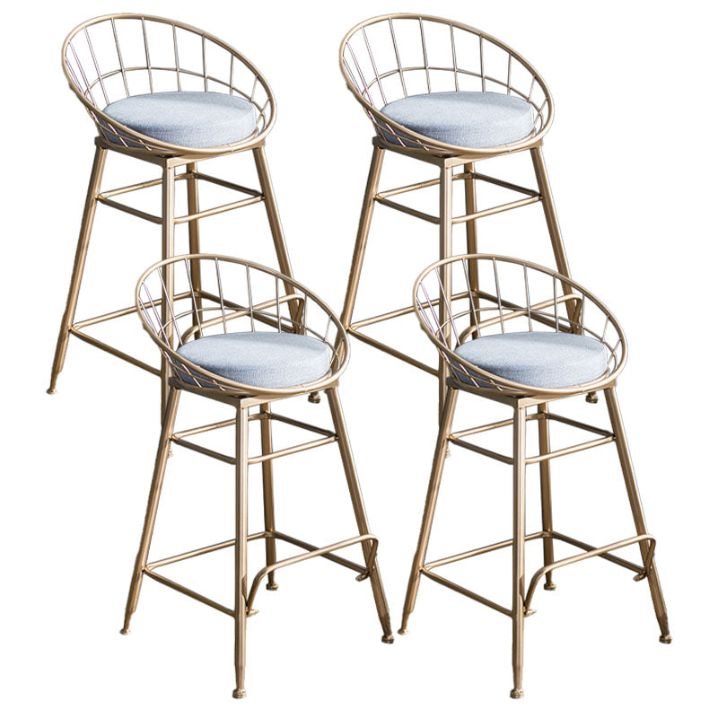 Scandinavian Design Bucket Counter Stool for Home Upholstered Bar Stools with Metal Base Gold 4 Piece Set Counter Stool(26"H) Clearhalo 'Bar Furniture' 'Bar Stools' 'bar_stools' 'furn' 'furn_bar_stools' 'Furniture' 'furniture_bar_stools' 'Kitchen & Dining Furniture' 4807373