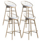 Scandinavian Design Bucket Counter Stool for Home Upholstered Bar Stools with Metal Base Gold 4 Piece Set Bar Stool(30"H) Clearhalo 'Bar Furniture' 'Bar Stools' 'bar_stools' 'furn' 'furn_bar_stools' 'Furniture' 'furniture_bar_stools' 'Kitchen & Dining Furniture' 4807374