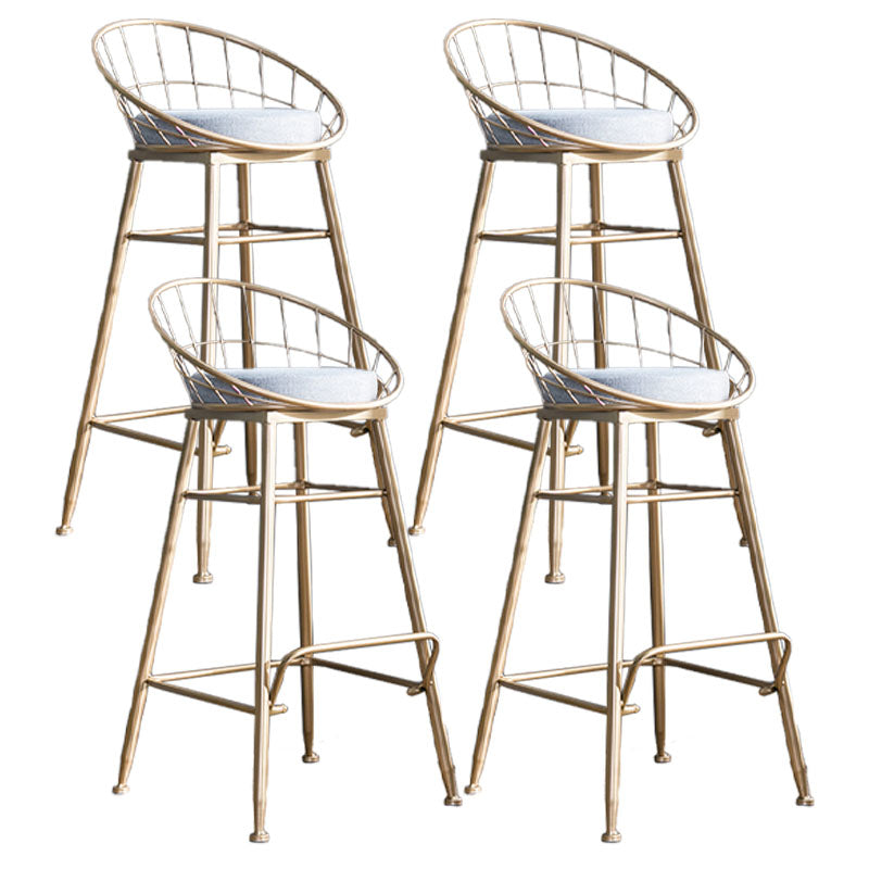 Scandinavian Design Bucket Counter Stool for Home Upholstered Bar Stools with Metal Base Gold 4 Piece Set Bar Stool(30"H) Clearhalo 'Bar Furniture' 'Bar Stools' 'bar_stools' 'furn' 'furn_bar_stools' 'Furniture' 'furniture_bar_stools' 'Kitchen & Dining Furniture' 4807374