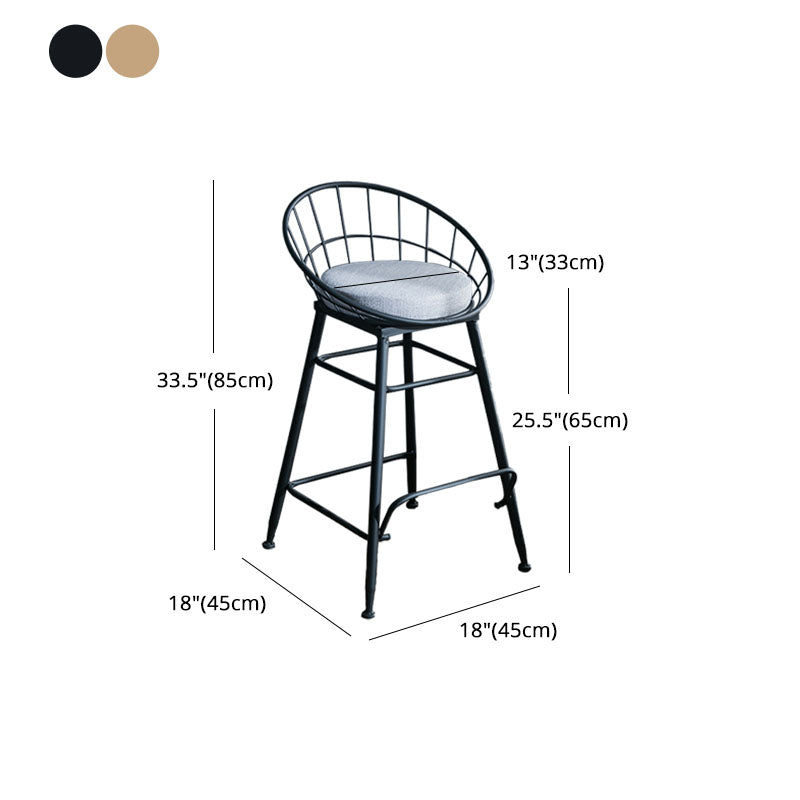 Scandinavian Design Bucket Counter Stool for Home Upholstered Bar Stools with Metal Base Clearhalo 'Bar Furniture' 'Bar Stools' 'bar_stools' 'furn' 'furn_bar_stools' 'Furniture' 'furniture_bar_stools' 'Kitchen & Dining Furniture' 4807376