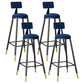 Glam Style Upholstered Fabric Stools Low Back Stools with Cushion Royal Blue 4 Piece Set Clearhalo 'Bar Furniture' 'Bar Stools' 'bar_stools' 'furn' 'furn_bar_stools' 'Furniture' 'furniture_bar_stools' 'Kitchen & Dining Furniture' 4807379