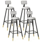 Glam Style Upholstered Fabric Stools Low Back Stools with Cushion White 4 Piece Set Clearhalo 'Bar Furniture' 'Bar Stools' 'bar_stools' 'furn' 'furn_bar_stools' 'Furniture' 'furniture_bar_stools' 'Kitchen & Dining Furniture' 4807382
