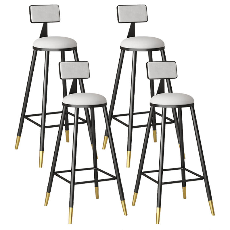 Glam Style Upholstered Fabric Stools Low Back Stools with Cushion White 4 Piece Set Clearhalo 'Bar Furniture' 'Bar Stools' 'bar_stools' 'furn' 'furn_bar_stools' 'Furniture' 'furniture_bar_stools' 'Kitchen & Dining Furniture' 4807382