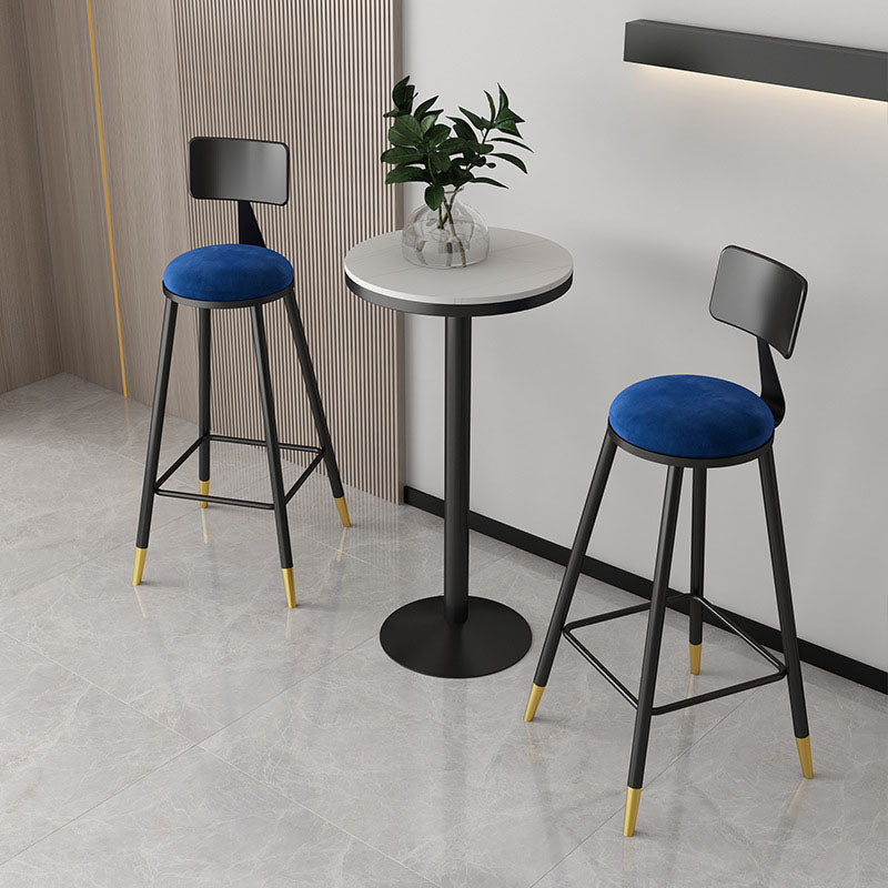 Glam Style Upholstered Fabric Stools Low Back Stools with Cushion Clearhalo 'Bar Furniture' 'Bar Stools' 'bar_stools' 'furn' 'furn_bar_stools' 'Furniture' 'furniture_bar_stools' 'Kitchen & Dining Furniture' 4807385