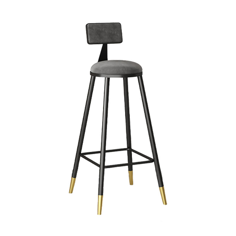 Glam Style Upholstered Fabric Stools Low Back Stools with Cushion Clearhalo 'Bar Furniture' 'Bar Stools' 'bar_stools' 'furn' 'furn_bar_stools' 'Furniture' 'furniture_bar_stools' 'Kitchen & Dining Furniture' 4807387