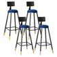 Glam Style Upholstered Fabric Stools Low Back Stools with Cushion Sky Blue 4 Piece Set Clearhalo 'Bar Furniture' 'Bar Stools' 'bar_stools' 'furn' 'furn_bar_stools' 'Furniture' 'furniture_bar_stools' 'Kitchen & Dining Furniture' 4807388