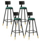 Glam Style Upholstered Fabric Stools Low Back Stools with Cushion Lake Green 4 Piece Set Clearhalo 'Bar Furniture' 'Bar Stools' 'bar_stools' 'furn' 'furn_bar_stools' 'Furniture' 'furniture_bar_stools' 'Kitchen & Dining Furniture' 4807390