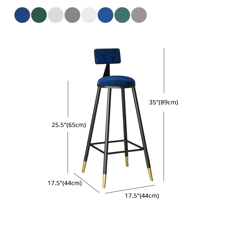 Glam Style Upholstered Fabric Stools Low Back Stools with Cushion Clearhalo 'Bar Furniture' 'Bar Stools' 'bar_stools' 'furn' 'furn_bar_stools' 'Furniture' 'furniture_bar_stools' 'Kitchen & Dining Furniture' 4807394