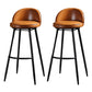 Industrial Leather Counter Stool for Home Round Barstools with Metal Base Orange 2 Piece Set Clearhalo 'Bar Furniture' 'Bar Stools' 'bar_stools' 'furn' 'furn_bar_stools' 'Furniture' 'furniture_bar_stools' 'Kitchen & Dining Furniture' 4807426