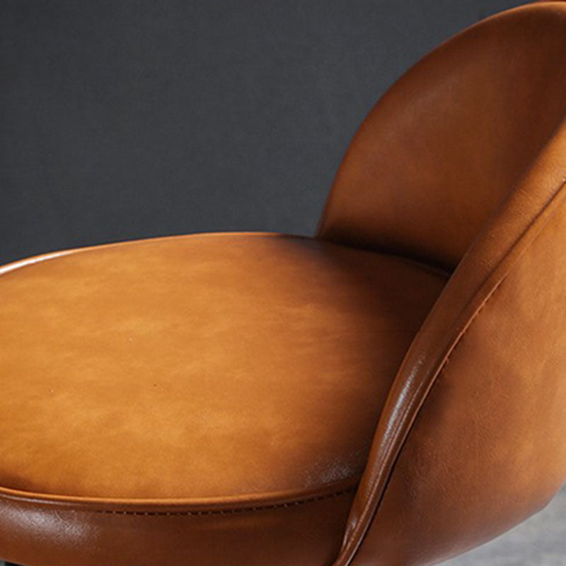 Industrial Leather Counter Stool for Home Round Barstools with Metal Base Clearhalo 'Bar Furniture' 'Bar Stools' 'bar_stools' 'furn' 'furn_bar_stools' 'Furniture' 'furniture_bar_stools' 'Kitchen & Dining Furniture' 4807431