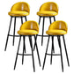 Industrial Leather Counter Stool for Home Round Barstools with Metal Base Yellow 4 Piece Set Clearhalo 'Bar Furniture' 'Bar Stools' 'bar_stools' 'furn' 'furn_bar_stools' 'Furniture' 'furniture_bar_stools' 'Kitchen & Dining Furniture' 4807435