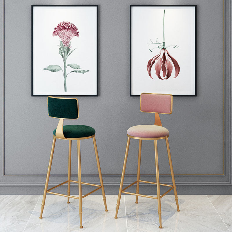Scandinavian Round Barstools for Home Armless Stools with Metal Base Clearhalo 'Bar Furniture' 'Bar Stools' 'bar_stools' 'furn' 'furn_bar_stools' 'Furniture' 'furniture_bar_stools' 'Kitchen & Dining Furniture' 4807444