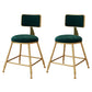 Scandinavian Round Barstools for Home Armless Stools with Metal Base Blackish Green 2 Piece Set Short Stool(18"H) Clearhalo 'Bar Furniture' 'Bar Stools' 'bar_stools' 'furn' 'furn_bar_stools' 'Furniture' 'furniture_bar_stools' 'Kitchen & Dining Furniture' 4807445