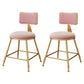 Scandinavian Round Barstools for Home Armless Stools with Metal Base Pink 2 Piece Set Short Stool(18"H) Clearhalo 'Bar Furniture' 'Bar Stools' 'bar_stools' 'furn' 'furn_bar_stools' 'Furniture' 'furniture_bar_stools' 'Kitchen & Dining Furniture' 4807446