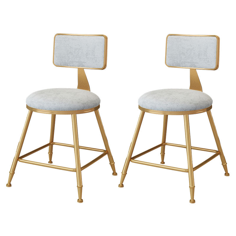 Scandinavian Round Barstools for Home Armless Stools with Metal Base White 2 Piece Set Short Stool(18"H) Clearhalo 'Bar Furniture' 'Bar Stools' 'bar_stools' 'furn' 'furn_bar_stools' 'Furniture' 'furniture_bar_stools' 'Kitchen & Dining Furniture' 4807448