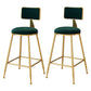 Scandinavian Round Barstools for Home Armless Stools with Metal Base Blackish Green 2 Piece Set Counter Stool(26"H) Clearhalo 'Bar Furniture' 'Bar Stools' 'bar_stools' 'furn' 'furn_bar_stools' 'Furniture' 'furniture_bar_stools' 'Kitchen & Dining Furniture' 4807456