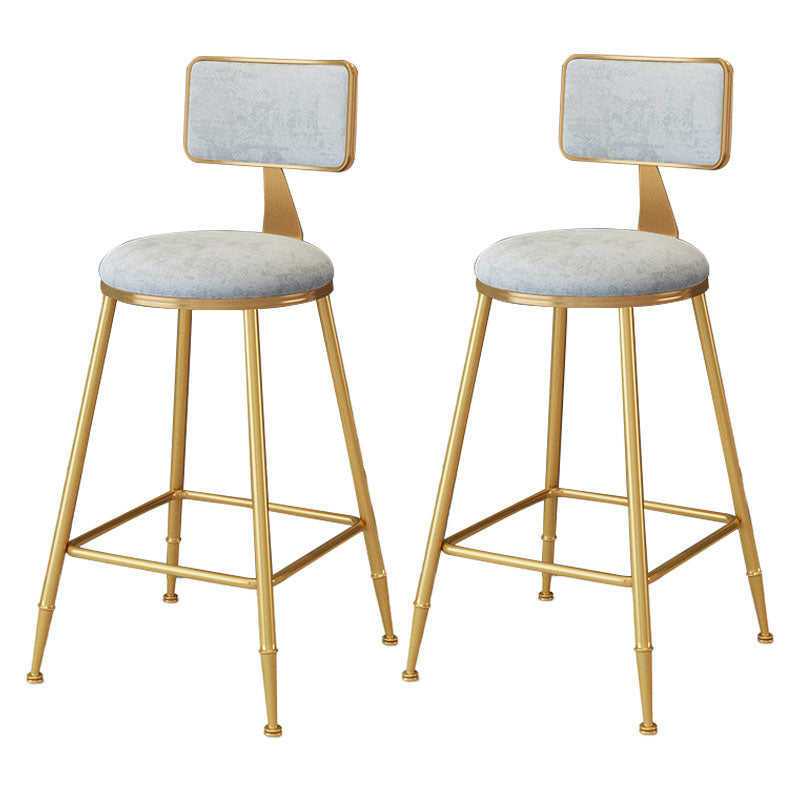 Scandinavian Round Barstools for Home Armless Stools with Metal Base White 2 Piece Set Counter Stool(26"H) Clearhalo 'Bar Furniture' 'Bar Stools' 'bar_stools' 'furn' 'furn_bar_stools' 'Furniture' 'furniture_bar_stools' 'Kitchen & Dining Furniture' 4807461