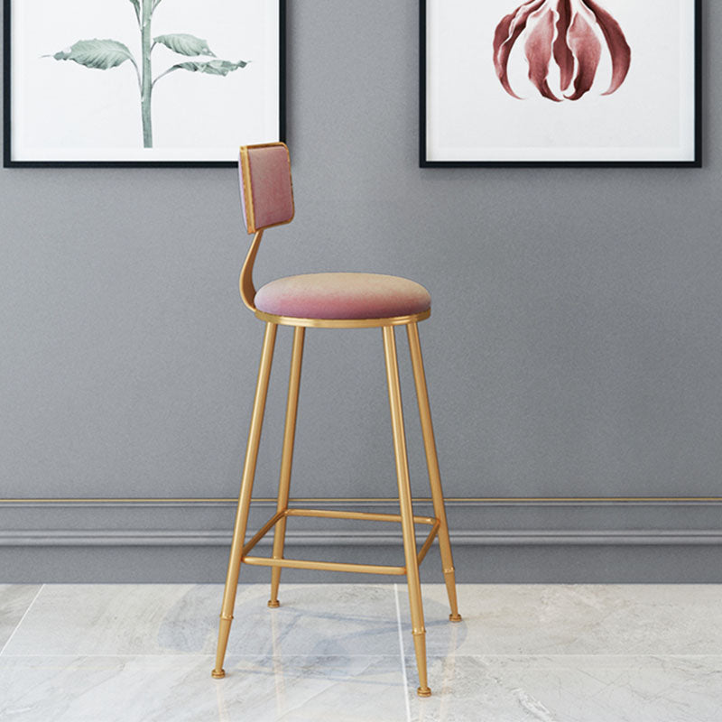 Scandinavian Round Barstools for Home Armless Stools with Metal Base Clearhalo 'Bar Furniture' 'Bar Stools' 'bar_stools' 'furn' 'furn_bar_stools' 'Furniture' 'furniture_bar_stools' 'Kitchen & Dining Furniture' 4807464