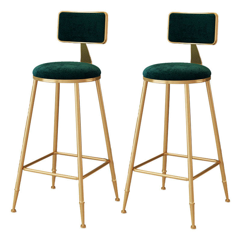 Scandinavian Round Barstools for Home Armless Stools with Metal Base Blackish Green 2 Piece Set Bar Stool(30"H) Clearhalo 'Bar Furniture' 'Bar Stools' 'bar_stools' 'furn' 'furn_bar_stools' 'Furniture' 'furniture_bar_stools' 'Kitchen & Dining Furniture' 4807469
