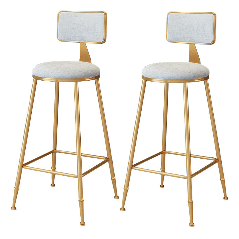 Scandinavian Round Barstools for Home Armless Stools with Metal Base White 2 Piece Set Bar Stool(30"H) Clearhalo 'Bar Furniture' 'Bar Stools' 'bar_stools' 'furn' 'furn_bar_stools' 'Furniture' 'furniture_bar_stools' 'Kitchen & Dining Furniture' 4807471