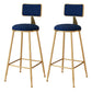 Scandinavian Round Barstools for Home Armless Stools with Metal Base Dark Blue 2 Piece Set Bar Stool(30"H) Clearhalo 'Bar Furniture' 'Bar Stools' 'bar_stools' 'furn' 'furn_bar_stools' 'Furniture' 'furniture_bar_stools' 'Kitchen & Dining Furniture' 4807472